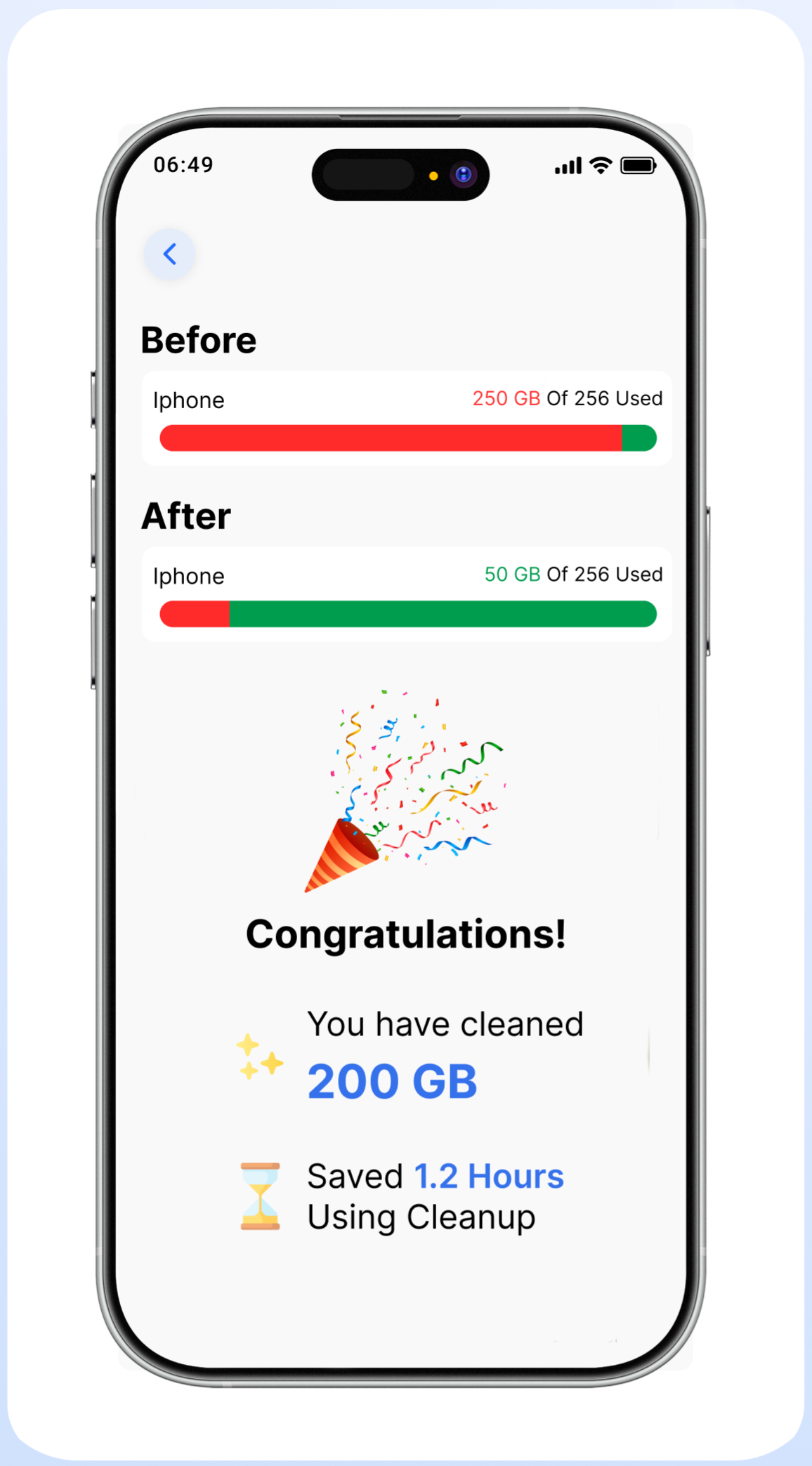 Happy user with organized photos